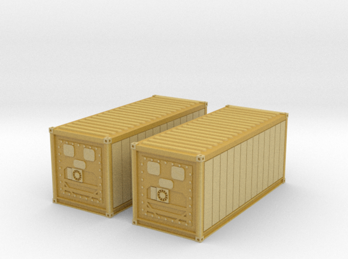 N Scale Refrigerated Container 20ft (2pc) 3d printed 