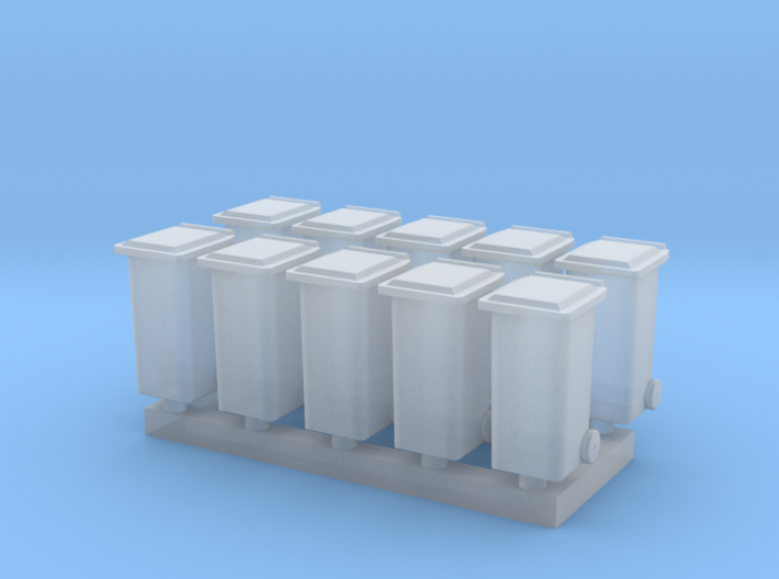 N Scale 10x Household Waste Container (Wheelie Bin 3d printed