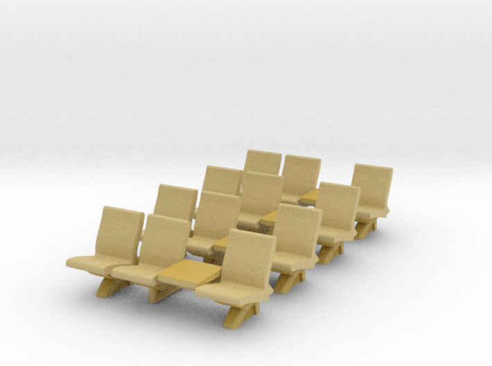 HO Scale Waiting Room Seats 4x3 3d printed