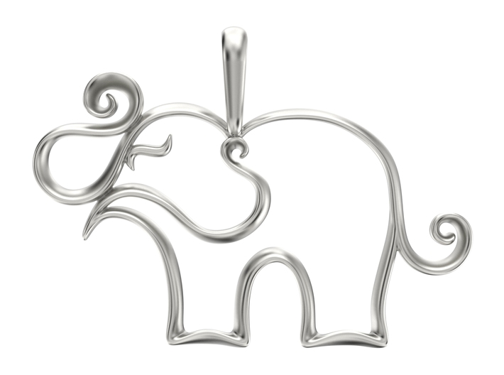 Elephant Pendant Necklace 3d printed 
