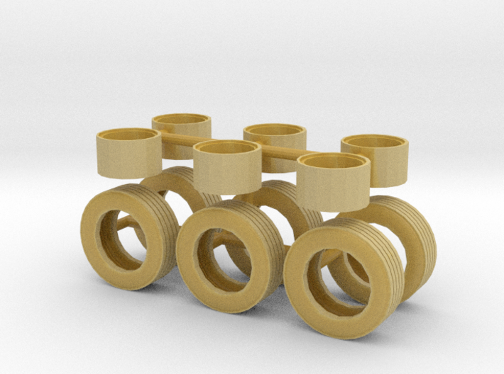 1/64th Horse and other trailers wheels &amp; Tire set 3d printed