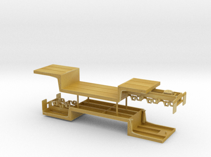 1/64th Double Drop Flatbed B Train trailers 3d printed