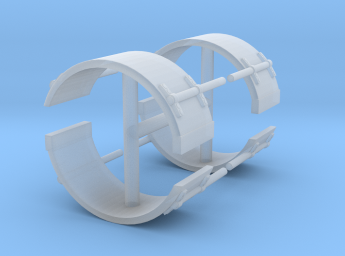1/50th Single smooth truck fenders w brackets 3d printed