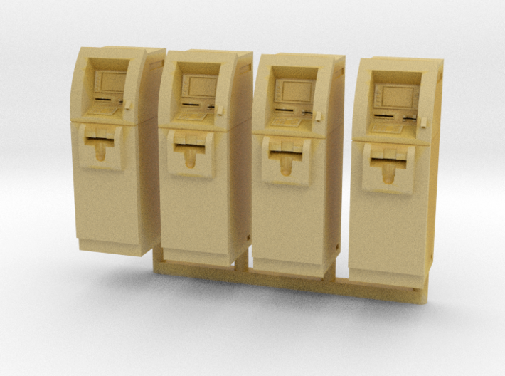 SlimCash 200 ATMs x4, HO Scale (1:87) 3d printed