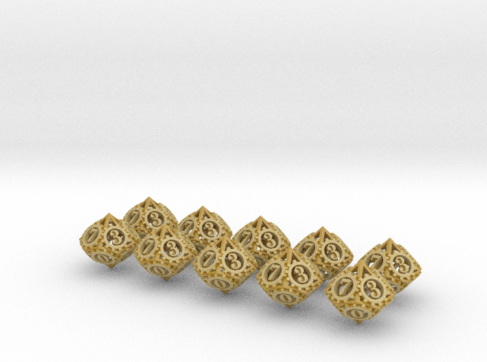 Steampunk Gear 10d10 Set 3d printed