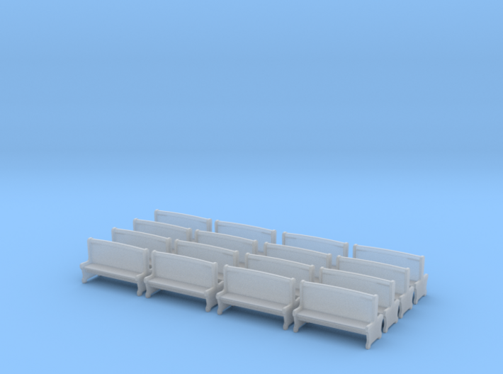Bench type A - H0 ( 1:87 scale )16 Pcs set 3d printed