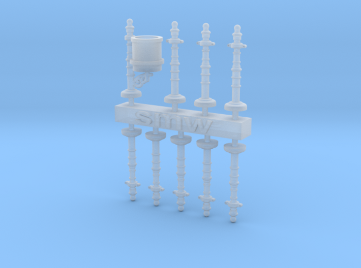 Set of garden posts and trash H0/00 gauge 3d printed