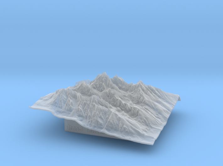 3'' Grand Tetons Terrain Model, Wyoming, USA 3d printed