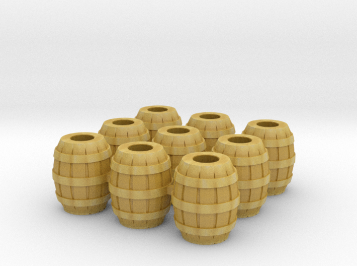 9 Barrels for 28mm minis 3d printed