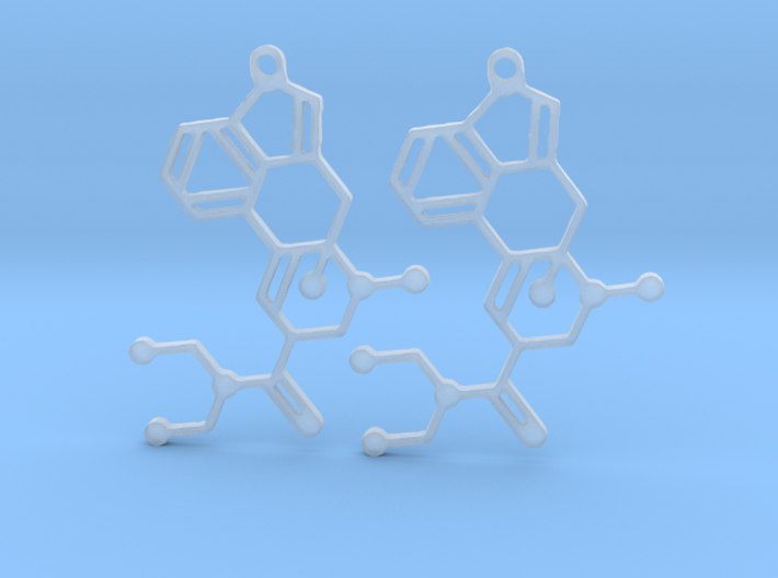 Molecule LSD Earrings 3d printed