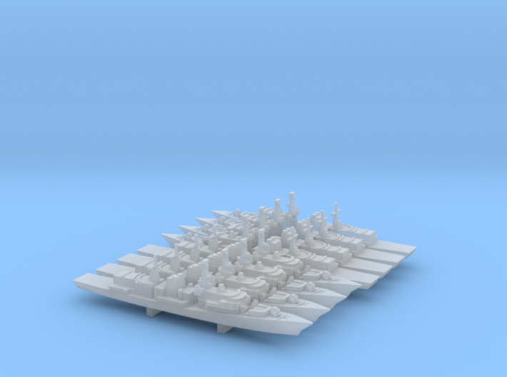 Type 23 frigate x 8, 1/1800 3d printed