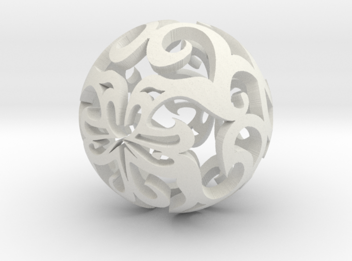 Curlicue ball 1 small 3d printed