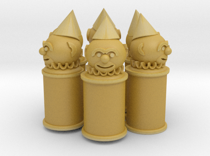 garbage cans with clown head 3d printed
