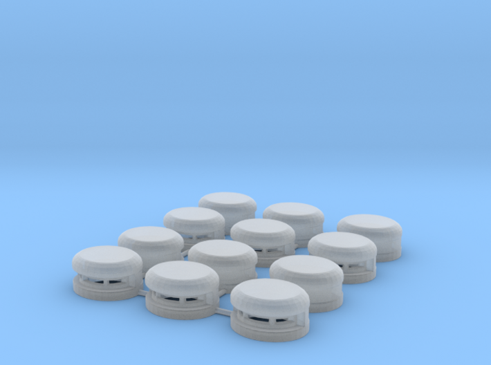 Set of 12 Oval Bunker / Pill Box 3d printed
