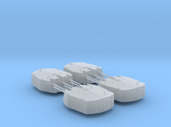 1/600 6&quot;/50 (15.2 cm) BL Mark XXIII Turrets x4 3d printed