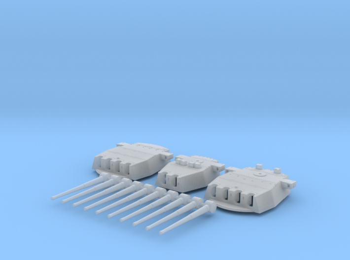 1/570 HMS King George V 14&quot; Turrets 1942 3d printed