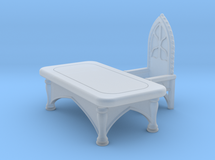 Gothic Desk with Chair. Set 1 3d printed