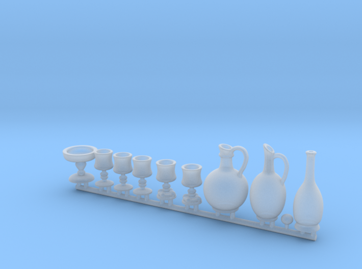 Drinkware for 1:12 scale settings. Set A 3d printed