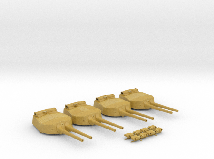 1/200 HMS Hood 15" Mark II Turrets 1920 B. Bags 3d printed 