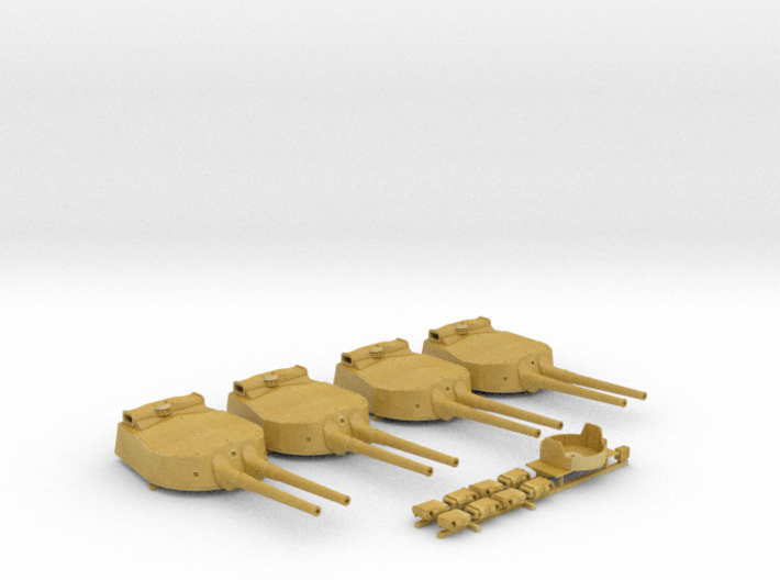 1/400 HMS Hood 15" Mark II Turrets 1941 B. Bags 3d printed 