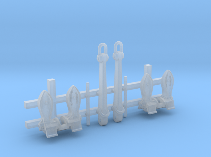 1/128 Royal Navy Byers Stockless Anchors 40cwt x2 3d printed