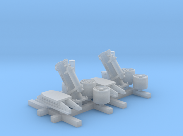 1/128 Royal Navy MKII Depth Charge Throwers x2 3d printed