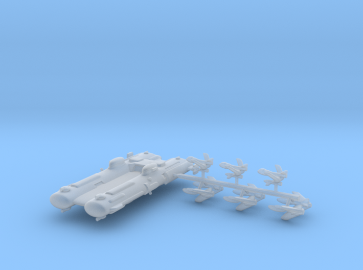 NuBlazers Ruskin Carrier &amp; Fighters - Fleetscale 3d printed