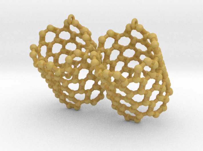 Earrings (Pair)- Molecule- Carbon Nanotube 3d printed