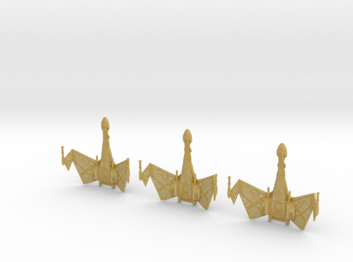 1/7000 QuD Frigate - Attack mode - 3 ships pack 3d printed