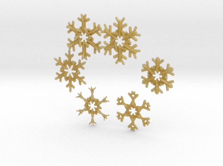 Snow Flakes 6 Points - MULTI PACK 3d printed
