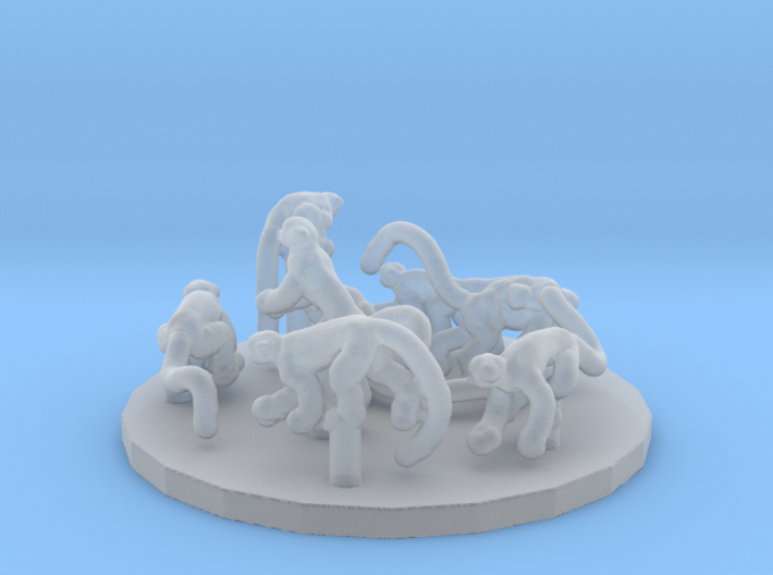 Squirrel Monkey set 1:64 eight different pieces 3d printed