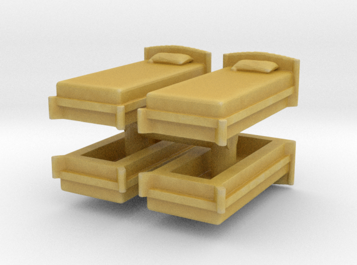Single Bed (x4) 1/120 3d printed
