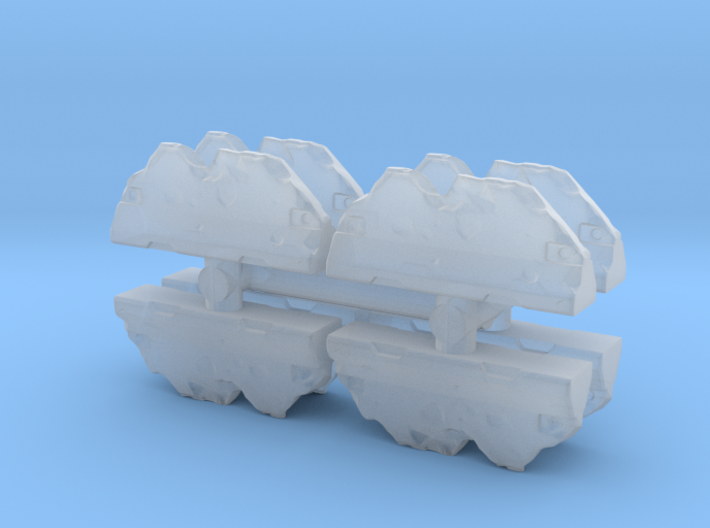 Wrecked Traffic Barrier (x8) 1/220 3d printed