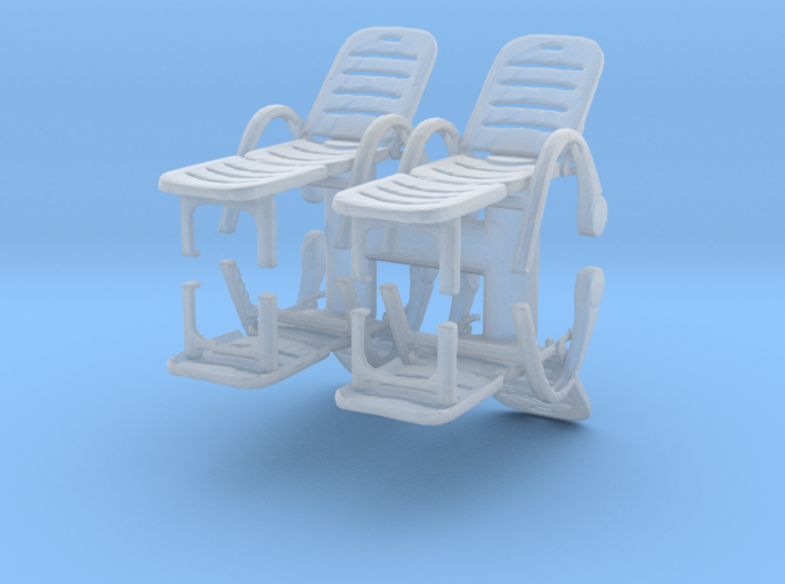 Deck Chair (x4) 1/72 3d printed