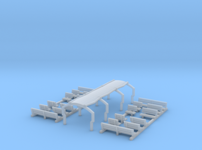 SET 2x Interior, 1x roof for panorama wagon (N) 3d printed