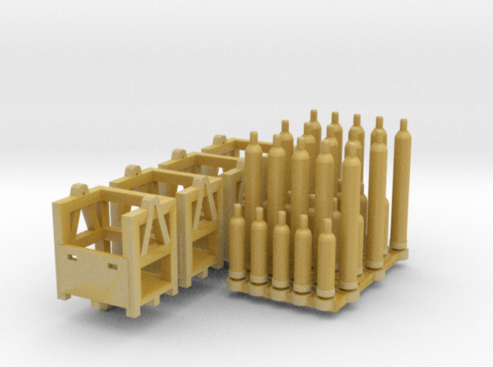 Gas cylinders and racks (N 1:160) 3d printed 