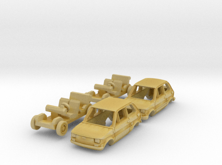 SET 2x Fiat 126 (N 1:160) 3d printed 