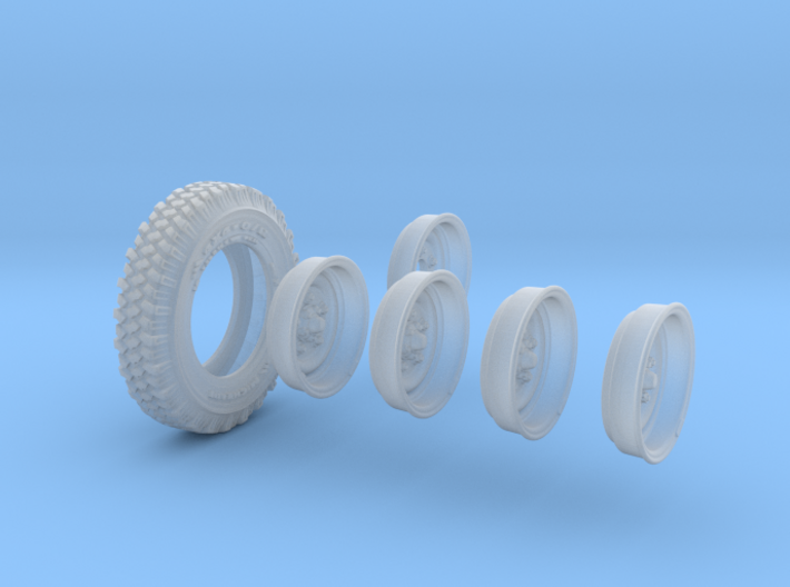 1-35 Land Rover 750x16 Tire And Wheels Set2 3d printed 