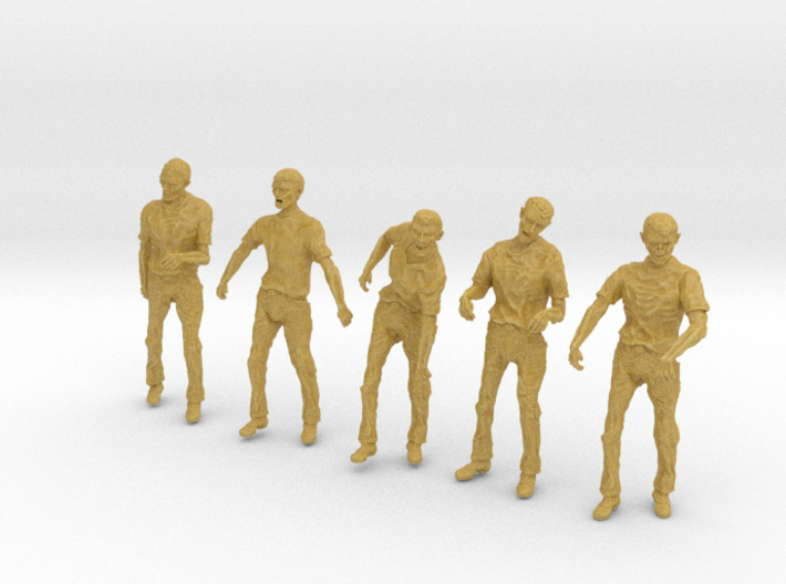 1/56 male zombie set001-02 3d printed 