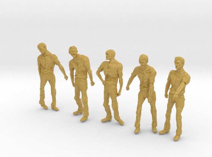 1/56 male zombie set001-01 3d printed 