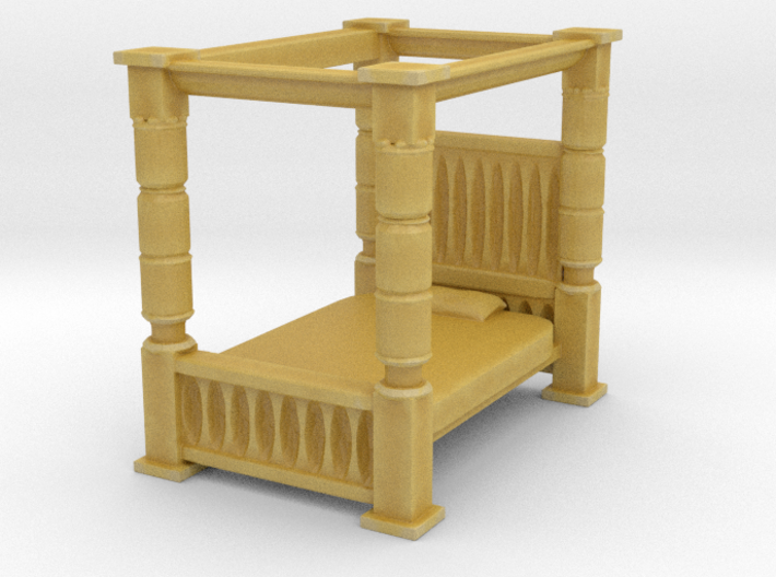 Four Poster Bed 1/64 3d printed