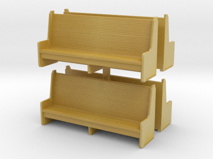 Vintage Wooden Bench (x4) 1/144 3d printed