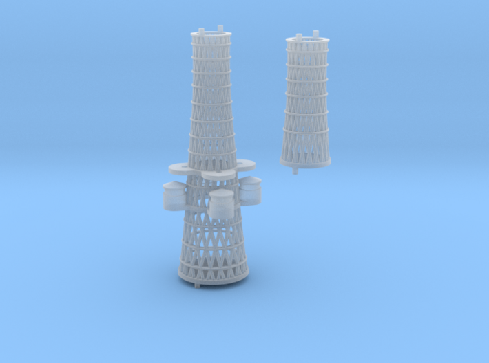 1/350 1919 US Small Battleship Design A7 Cage Mast 3d printed