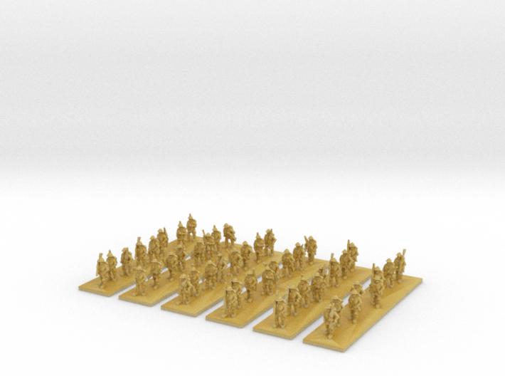 1/220 WW1 French infantry marching x48 3d printed 