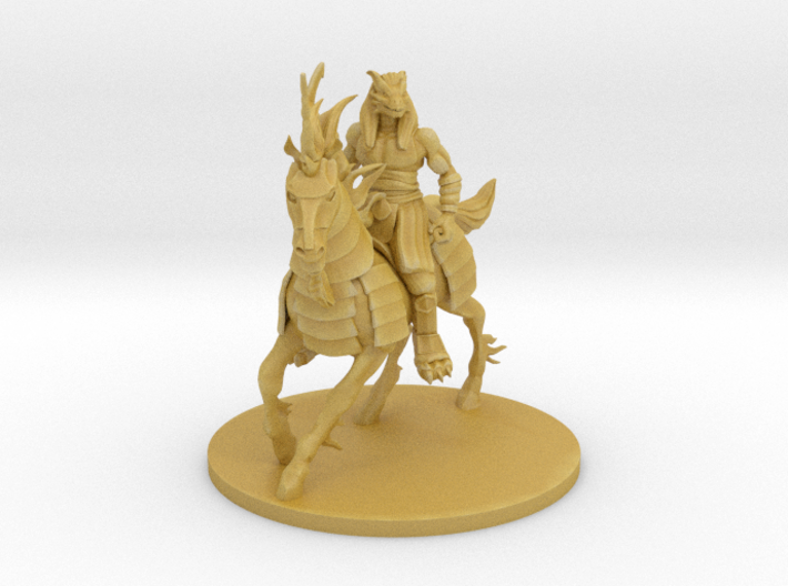 Desert Dragonborn Fighter on Unicorn Mount 3d printed 
