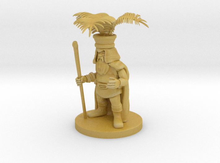 Dwarf Druid with Fern Headdress 3d printed 
