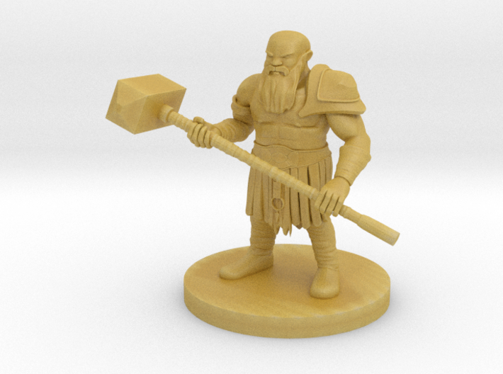 Dwarf Barbarian with a Maul 3d printed 