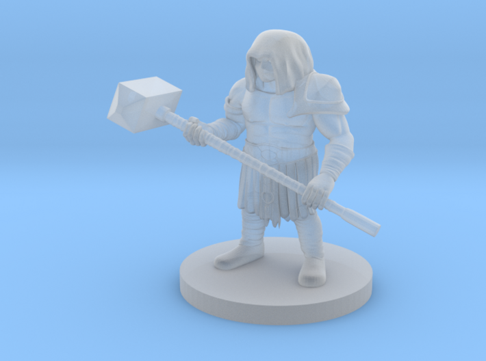 Dwarf Barbarian with Maul and mask 3d printed