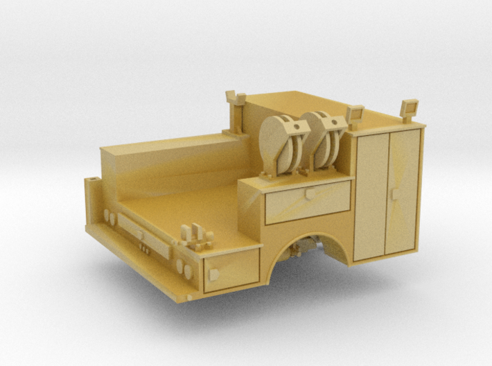 Pickup Truck Service Bed With Crane 1-87 HO Scale 3d printed 