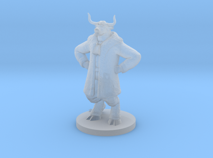 Minotaur Male Bard with big fur coat 3d printed